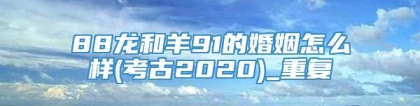 88龙和羊91的婚姻怎么样(考古2020)_重复