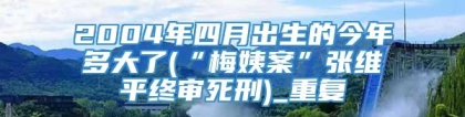 2004年四月出生的今年多大了(“梅姨案”张维平终审死刑)_重复