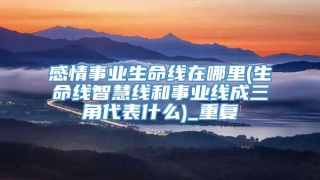 感情事业生命线在哪里(生命线智慧线和事业线成三角代表什么)_重复
