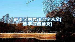 带澎字的男孩名字大全(澎字取名含义)