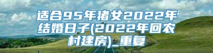 适合95年猪女2022年结婚日子(2022年回农村建房)_重复