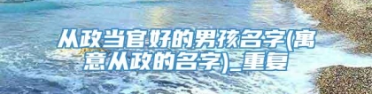 从政当官好的男孩名字(寓意从政的名字)_重复