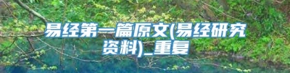 易经第一篇原文(易经研究资料)_重复