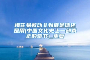 梅花易数动爻到底是体还是用(中国文化史上一部真正的奇书)_重复