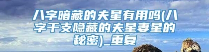 八字暗藏的夫星有用吗(八字干支隐藏的夫星妻星的秘密)_重复