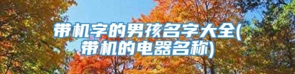 带机字的男孩名字大全(带机的电器名称)