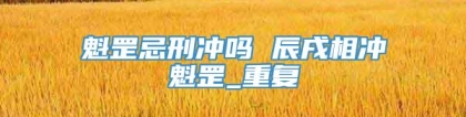 魁罡忌刑冲吗 辰戌相冲魁罡_重复