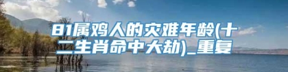 81属鸡人的灾难年龄(十二生肖命中大劫)_重复