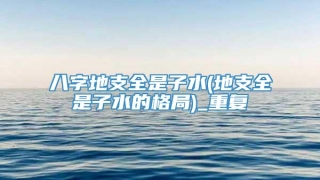 八字地支全是子水(地支全是子水的格局)_重复