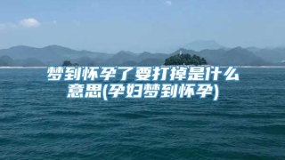 梦到怀孕了要打掉是什么意思(孕妇梦到怀孕)