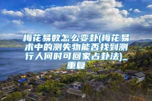 梅花易数怎么变卦(梅花易术中的测失物能否找到测行人何时可回家占卦法)_重复