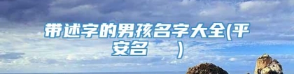 带述字的男孩名字大全(平安名すみれ)