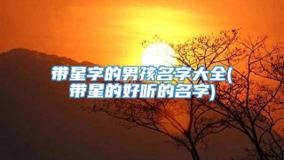 带星字的男孩名字大全(带星的好听的名字)
