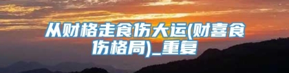从财格走食伤大运(财喜食伤格局)_重复