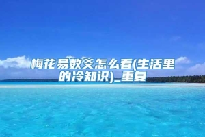 梅花易数爻怎么看(生活里的冷知识)_重复