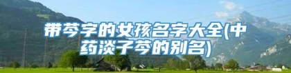 带芩字的女孩名字大全(中药淡子芩的别名)