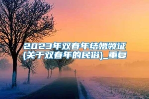 2023年双春年结婚领证(关于双春年的民俗)_重复