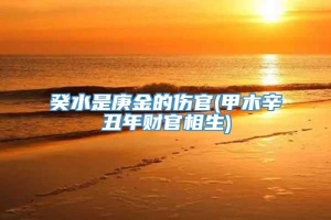 癸水是庚金的伤官(甲木辛丑年财官相生)