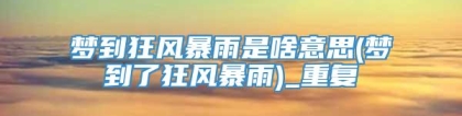 梦到狂风暴雨是啥意思(梦到了狂风暴雨)_重复