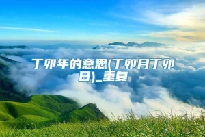 丁卯年的意思(丁卯月丁卯日)_重复