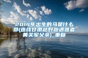 2014年出生的马是什么命(连线甘肃越野跑遇难者黄关军父亲)_重复