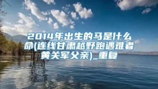 2014年出生的马是什么命(连线甘肃越野跑遇难者黄关军父亲)_重复