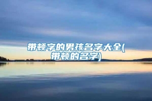 带顿字的男孩名字大全(带顿的名字)