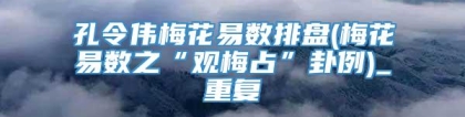 孔令伟梅花易数排盘(梅花易数之“观梅占”卦例)_重复