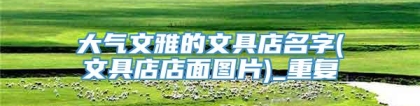 大气文雅的文具店名字(文具店店面图片)_重复