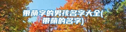 带荫字的男孩名字大全(带荫的名字)