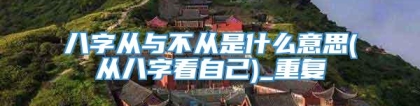 八字从与不从是什么意思(从八字看自己)_重复