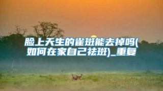 脸上天生的雀斑能去掉吗(如何在家自己祛斑)_重复