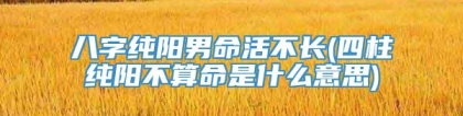 八字纯阳男命活不长(四柱纯阳不算命是什么意思)