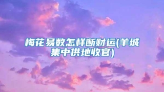 梅花易数怎样断财运(羊城集中供地收官)