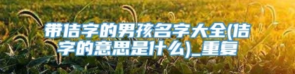 带佶字的男孩名字大全(佶字的意思是什么)_重复