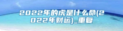 2022年的虎是什么命(2022年财运)_重复