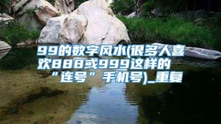 99的数字风水(很多人喜欢888或999这样的“连号”手机号)_重复