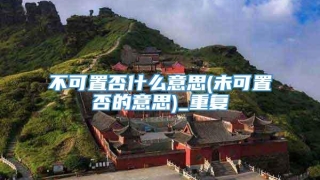 不可置否什么意思(未可置否的意思)_重复