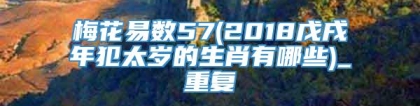 梅花易数57(2018戊戌年犯太岁的生肖有哪些)_重复