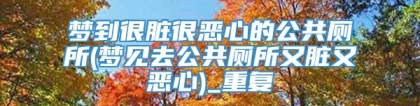 梦到很脏很恶心的公共厕所(梦见去公共厕所又脏又恶心)_重复