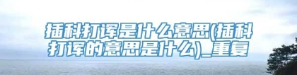 插科打诨是什么意思(插科打诨的意思是什么)_重复