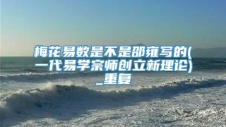 梅花易数是不是邵雍写的(一代易学宗师创立新理论)_重复