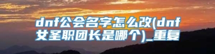 dnf公会名字怎么改(dnf女圣职团长是哪个)_重复