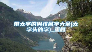 带太字的男孩名字大全(太字头的字)_重复