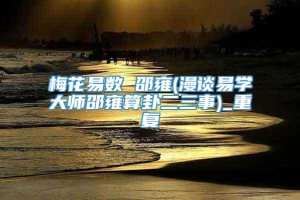 梅花易数 邵雍(漫谈易学大师邵雍算卦二三事)_重复