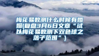 梅花易数测什么时候有婚姻(复盘3月6日文章“试以梅花易数测下双色球之落子范围”)