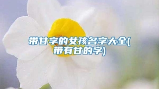 带甘字的女孩名字大全(带有甘的字)
