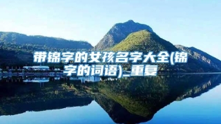 带锦字的女孩名字大全(锦字的词语)_重复