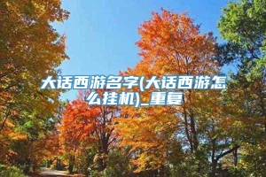 大话西游名字(大话西游怎么挂机)_重复