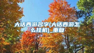 大话西游名字(大话西游怎么挂机)_重复